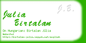 julia birtalan business card