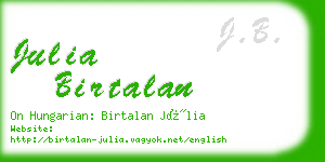 julia birtalan business card